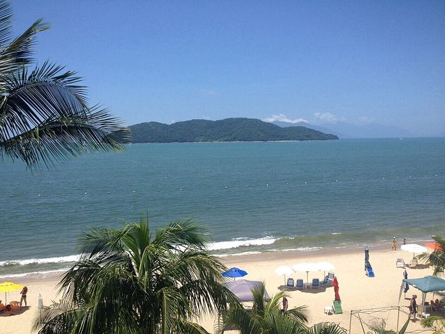 Praia de Tabatinga vista do alto, entre coqueiros